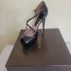 Gucci   Vernice Crystal/Nappa Charlott Nero 