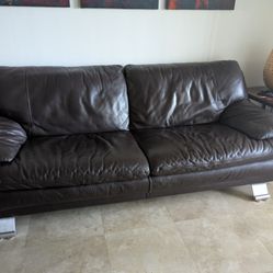 Dark Brown Sofa And Chairs