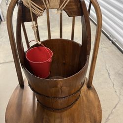 Wood Water Bucket Decorative 