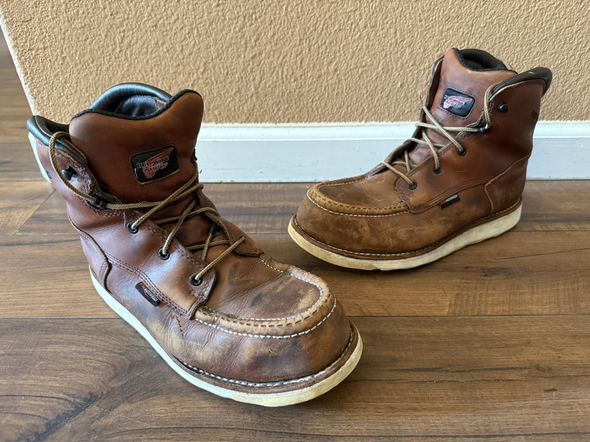 Red Wing Steel Toe Waterproof Work Boots Style 2415 Mens Sz 10 D Brown