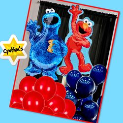 Sesame Street Elmo Or  Cookie Monster Blue  44" Birthday Party Decoration  Balloon