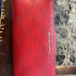 Red Michael kors Wallet 