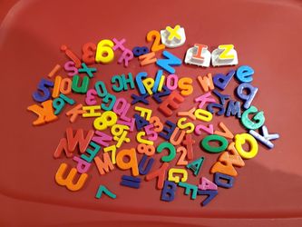 Lot of Colorful Magnetic Alphabet Letters and Numbers