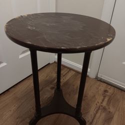 Cute End Side Table Stool - Round - Brown - Made In Taiwan