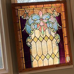 Stained glass window. Vintage