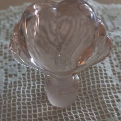 Vintage Pink Glass Perfume Decanter Lid