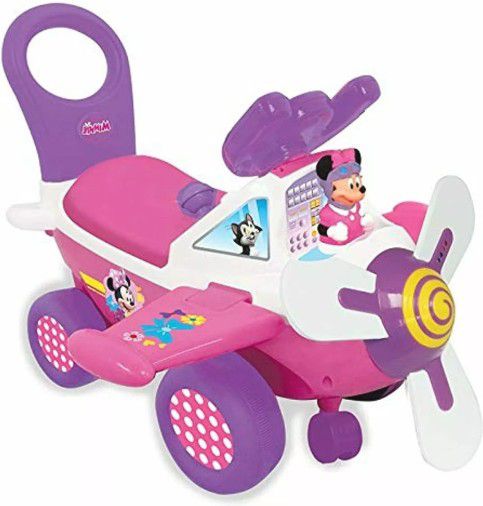 Disney Minnie Mouse Toddler Ride On Plane Car Toy Battery Powered Electric Pink