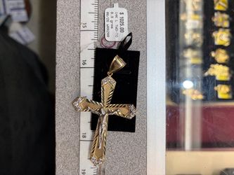 14K Two-Tone Gold Crucifix Pendant