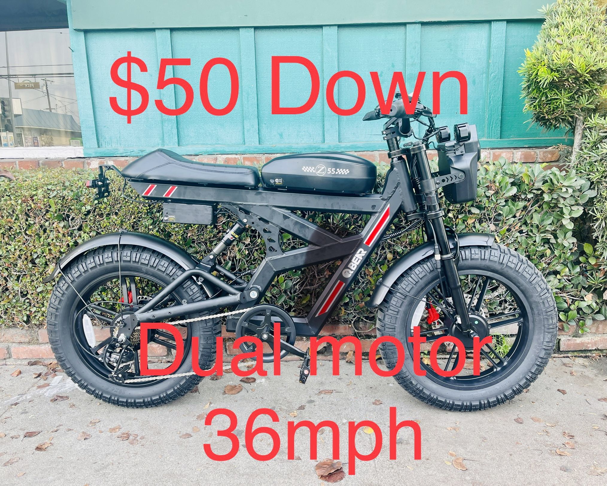 $50 Down Dual Motor Electric E Bike 52v 3000 Watts 36 Mph Wow
