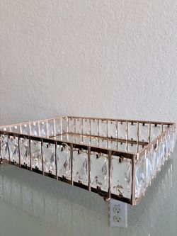 decoration tray glass and gold