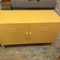 Yellow Metal Locker Cabinet / TV Stand
