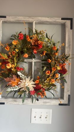Cottage style fall wreath