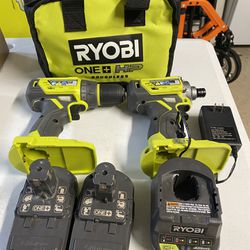 Ryobi 18 Volt Brushless Half Inch drill and Impact driver kit