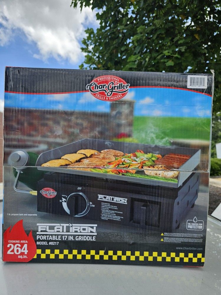 Char-Griller Flat Iron Portable 17-inch Gas Griddle,