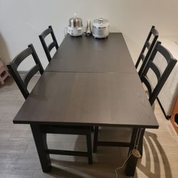 Black Wood Dining Table And Chairs