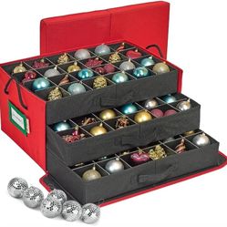 Christmas Ornament Storage Container Box with Dividers Stores up to 72-4" Ornaments