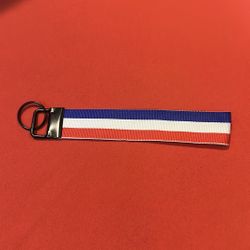 Red white blue stripe keychain 