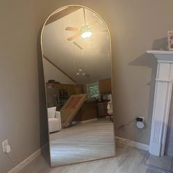 70x32 Gold Arch Mirror