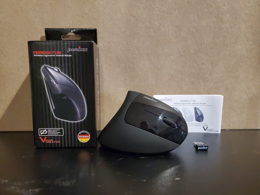 Perixx PERIMICE-713 USB Wireless Vertical Mouse-Black  For Roght Handed Users