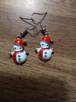 Christmas Snowman Earrings