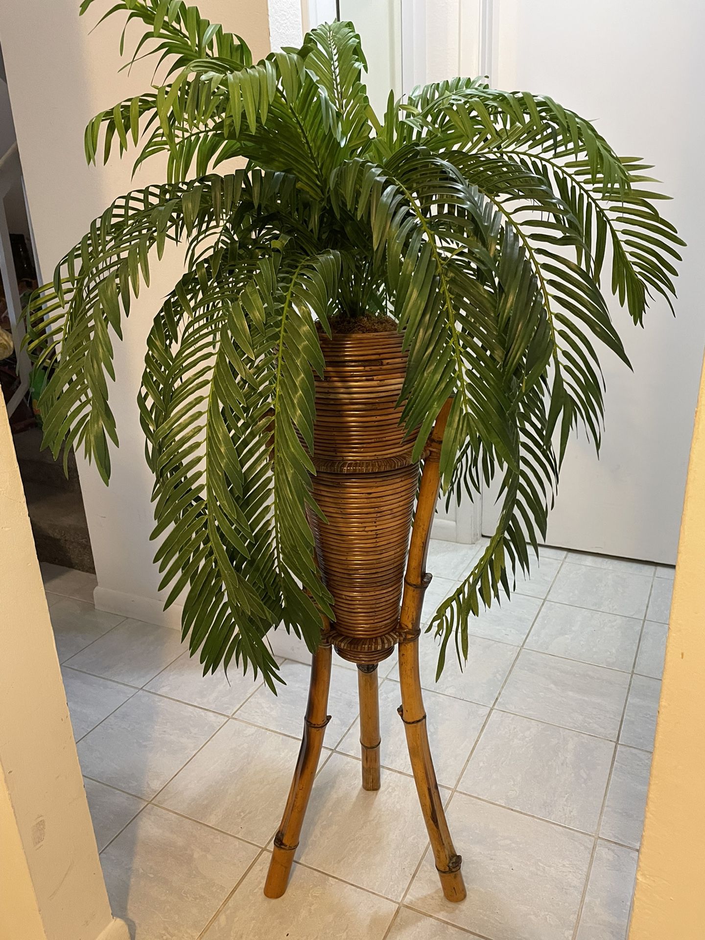 artificial plants palm bamboo stand tall