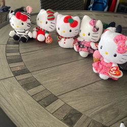 Lot Of 6 T Y Beanie Babies Hello Kitty 