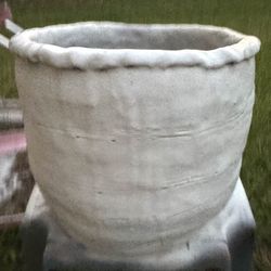 Very Heavy, Large White Ceramic Plant Pot 11 diameter 11 inches high