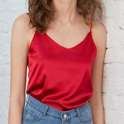 3x Red Silk Camisole / Video Available 