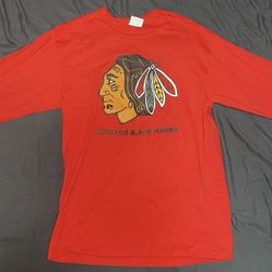 Chicago Blackhawks Long Sleeve Red Shirt Womens Medium 19x23 Miller 