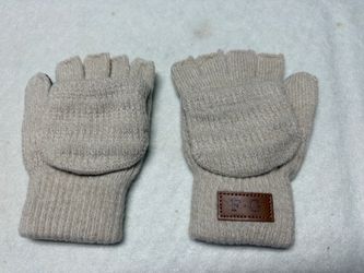 Winter Thermal Fingerless Gloves, Beige
