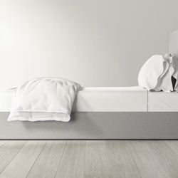 New in Box Saatva Halle King Bed Frame in Pewter Linen