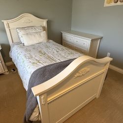 Bedroom Set White: Bed, Dresser And Nightstand. Priced Individually Or As A Set
