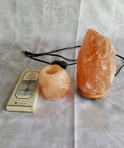 Himalayan salt electric Lamp and Candle holder, candles