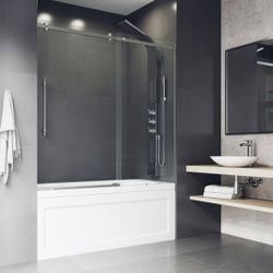 Vigo
Luca 57-13/16" High X 60" Wide Sliding Frameless Tub Door with 3/8" Glass