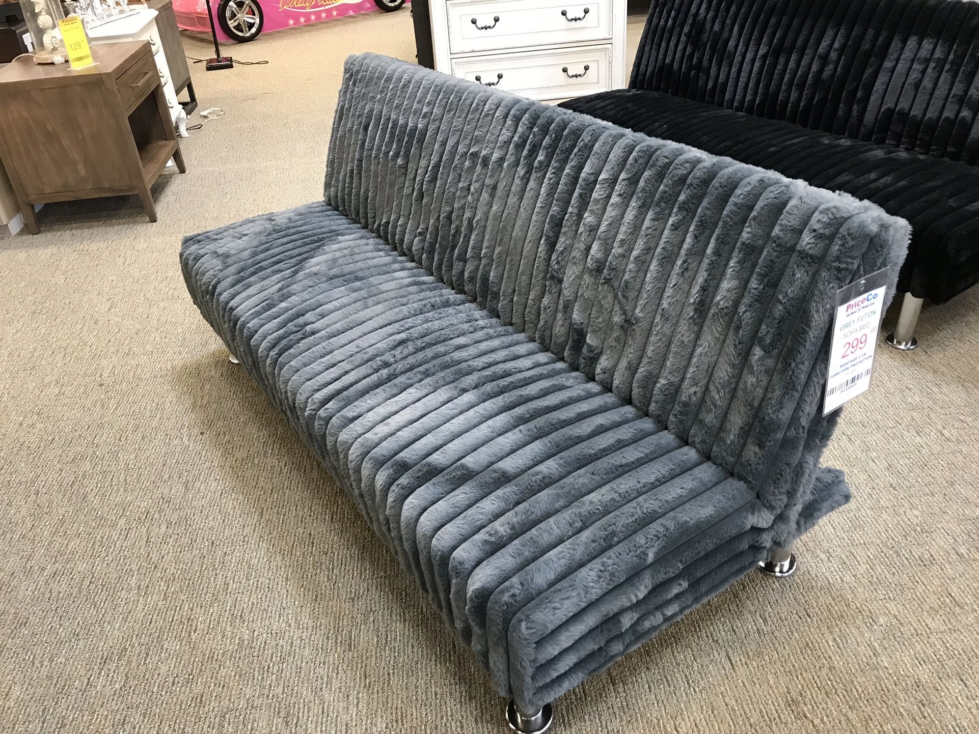 Comfy Gray Corduroy Futon