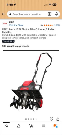 MZK 16 inch tiller