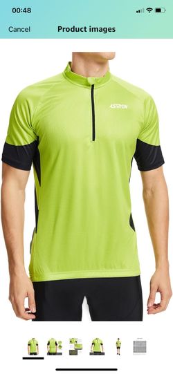 Men’s Cycling Jersey Short Sleeve UPF Half-Zip with 3+1 Zipper Pockets, Breathable Quick-Dry Moisture Wicking Fabric ( please follow my page all brand