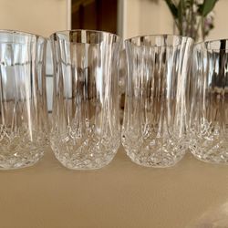 Longchamp Cristal D’Arques crystal highball glasses vintage