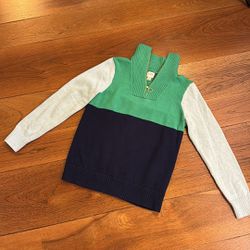 J.Crew Colorblock Cotton Zip Sweater