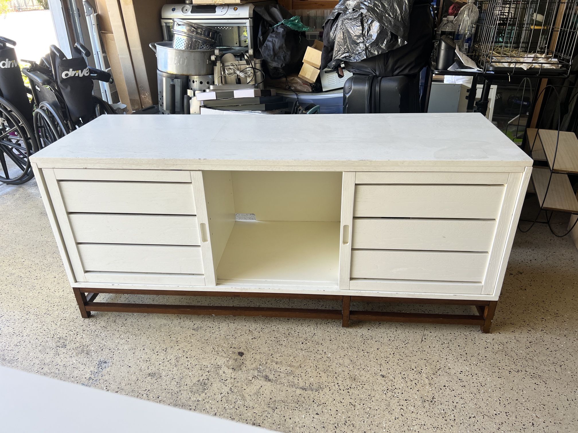 Crate and Barrel Clapboard Media 60” White