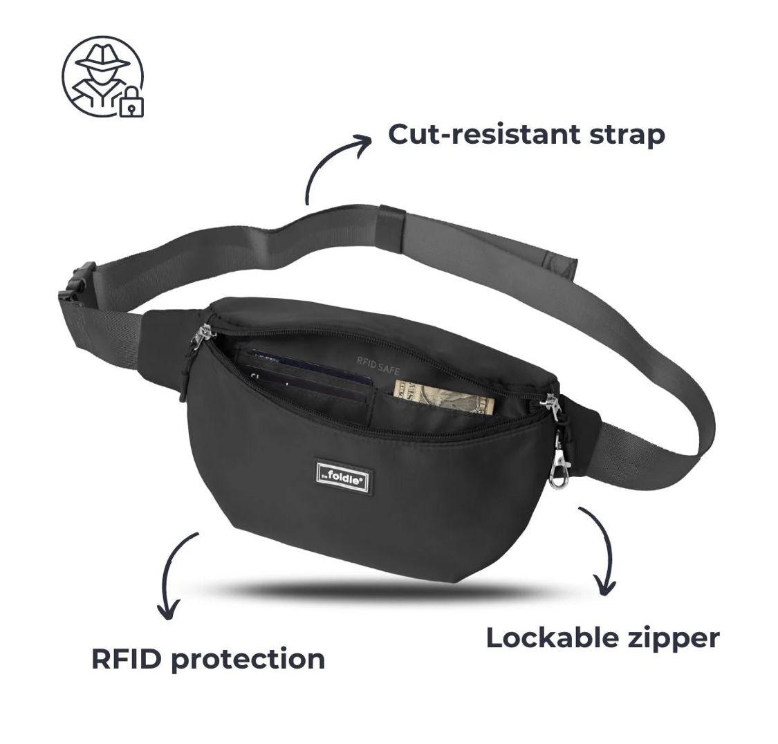 Foldie Black Cross Body Bag (orig. $99)