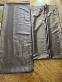 2 Panel Brown Curtain Set with Valance in Excellent Condition (Panels 42” x 84”) (Valance 42” x 220”)