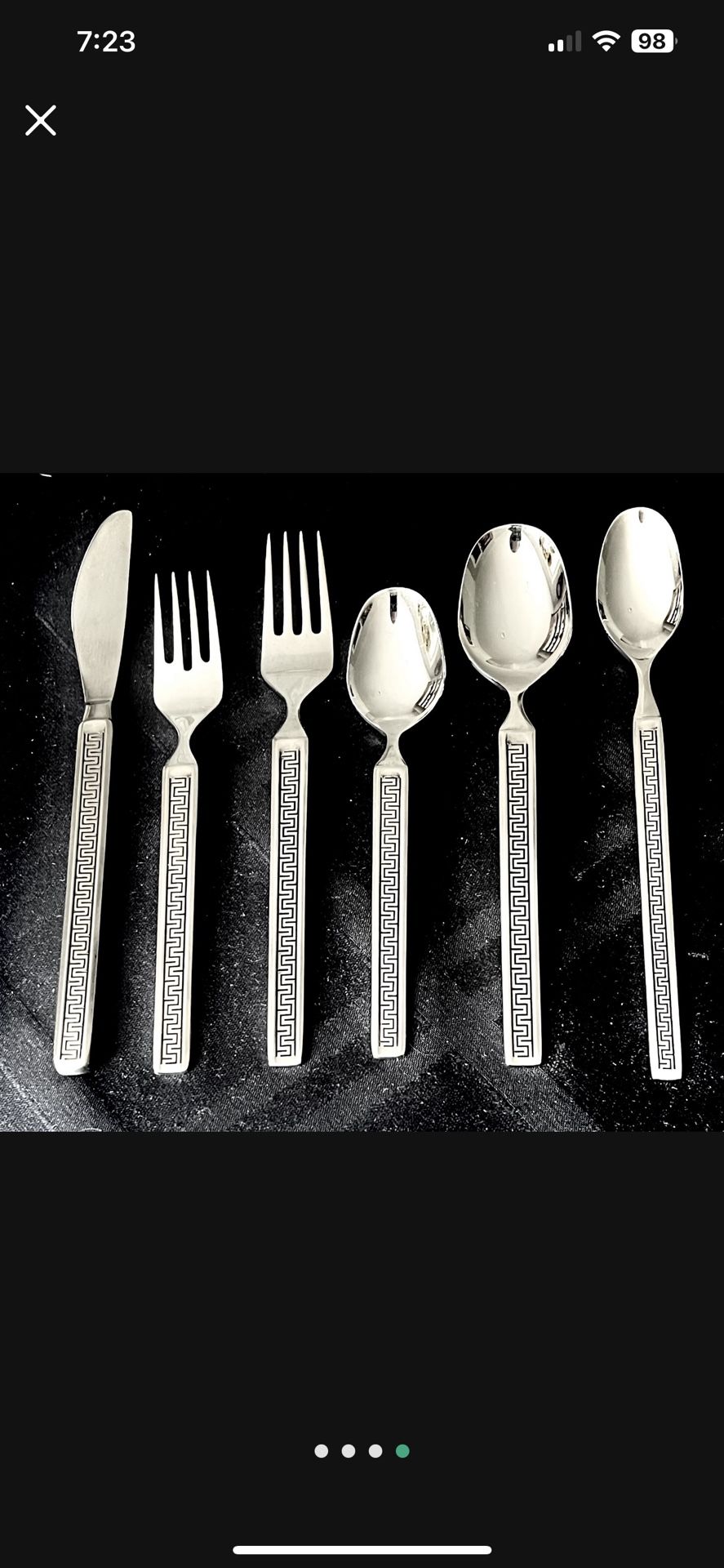 Noritake ( 74 Pieces) Vintage Eros 18-8 Stainless Steel Flatware Set