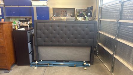 FREE  HEADBOARD AND FRAME KING-SIZE BED, POSSIBLY QUEEN