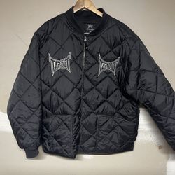 Vintage Tapout Mma Y2K Puffer Bomber Quilted Jacket Black XL UFC 