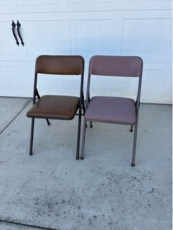Vintage padded heavy duty foldable chair set of 2