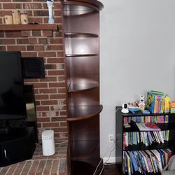 $35- Two Corner Book Shelves   Each Are 76” T 20” W
