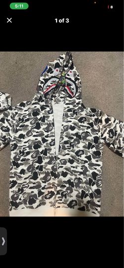 Bape hoodie black white