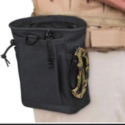 Tactical Molle Drawstring Magazine Dump Pouch, 6"x3"x8" Military Utility Pouch