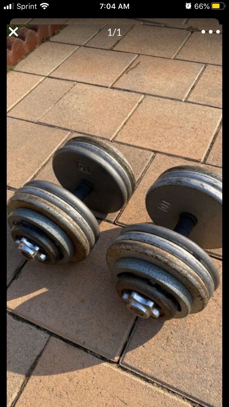 Adjustable dumbbells sets. and other weights